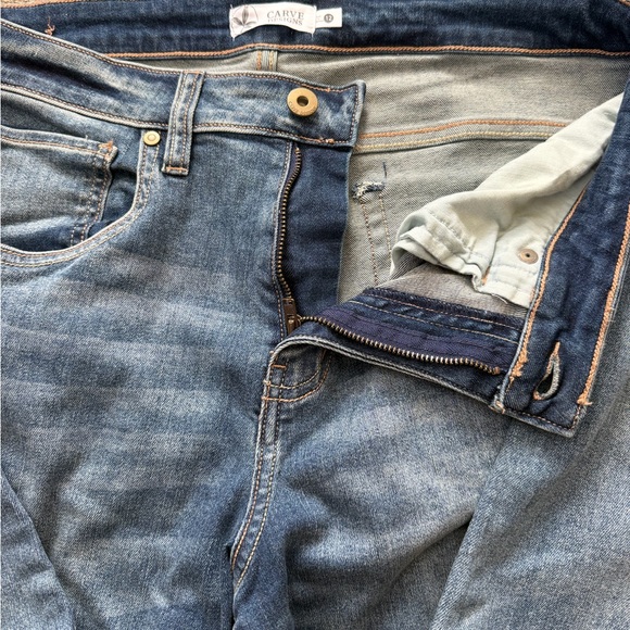 Carve Designs Carson Straight Leg Jeans Faded Blue Denim Women’s Size 12 - Picture 5 of 8